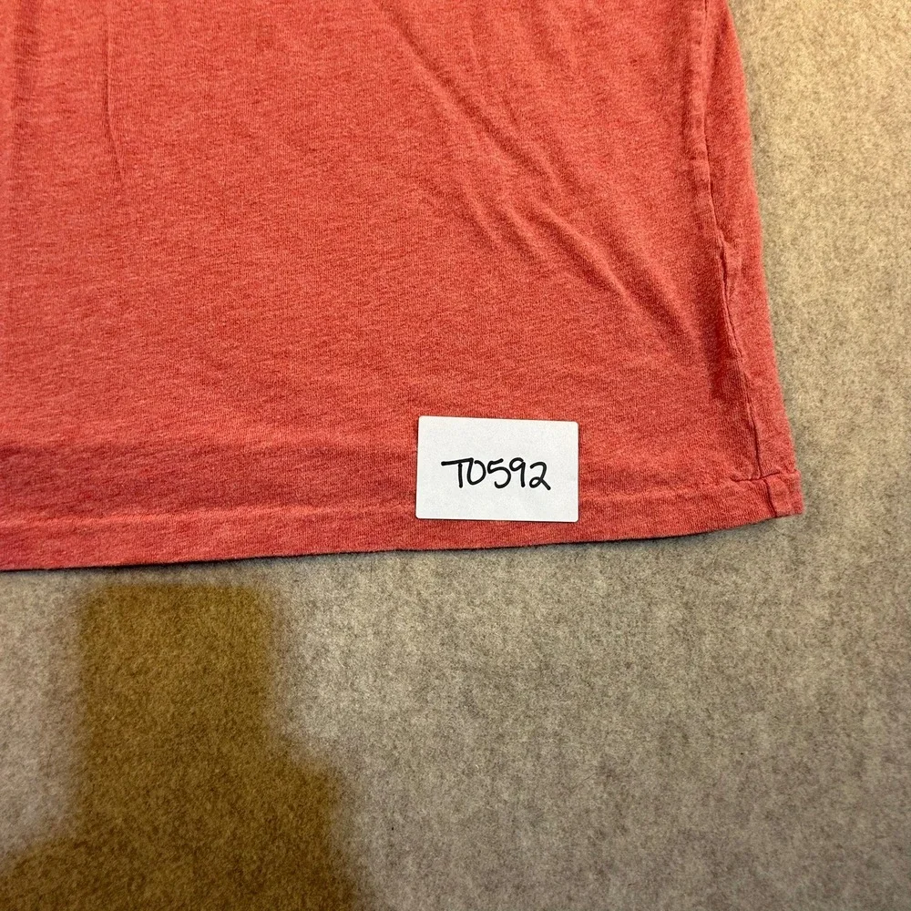 Polo Ralph Lauren Mens V-Neck T-Shirt Large Heather‎ Coral Red Navy Pony Logo